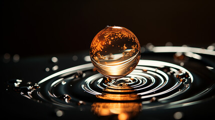 Abstract water drop reflection, suitable for backgrounds and creative designs