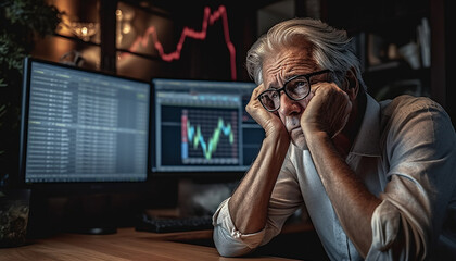 Intraday trader angry over loss in stock market investment while trading - concept showing risk of investing in cryptocurrency and millennial people losing in equities