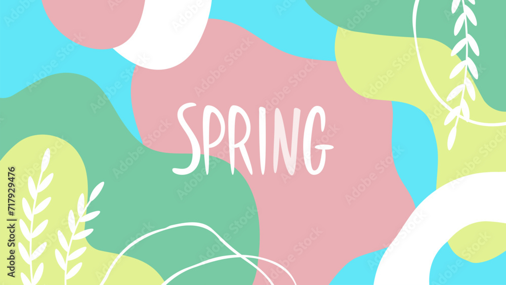 Poster springtime banner. spring vibes seasonal background. vector illustration.