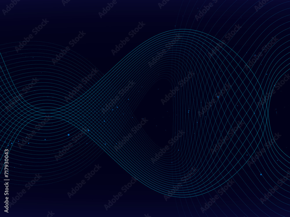 Aufkleber dynamic wave lines background shining digital abstract with futuristic technology concept