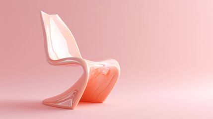 Ultra modern futuristic chair inspired by abstract shapes. Peach fizz colores. Contemporary art. Generative AI