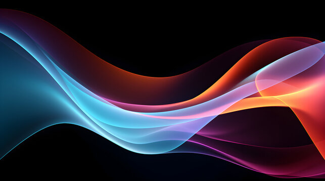 Bright neon wave background Free Photo,,
A black background with a colorful wave in the middle
