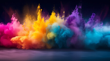Obraz na płótnie Canvas Dust explosion abstract background, Holi background