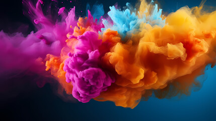 Obraz premium Dust explosion abstract background, Holi background