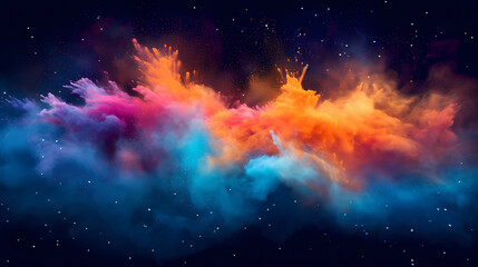 Fototapeta na wymiar Dust explosion abstract background, Holi background