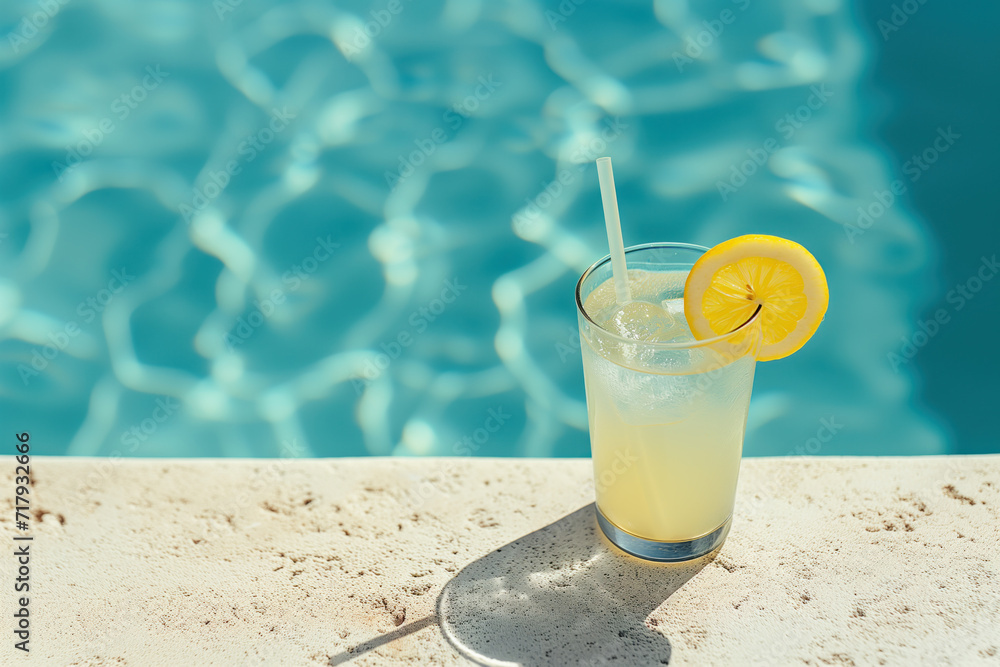 Aufkleber cocktail at the pool. background image. created with generative ai technology