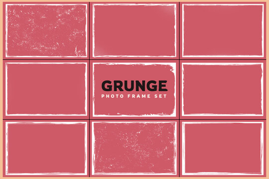 Grunge frames set. Detailed grunge background, textured collection boards. vector illustration