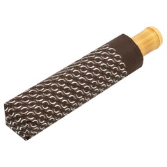 Folded cover umbrella isolated on white background with clipping path. Umbrella with handle for mock up. Copy space, design template for mock-up, branding, advertise etc. Studio Photography shoot