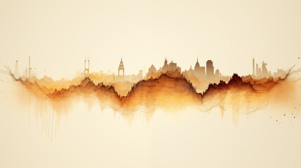 light brown city background with splashes, sound of city