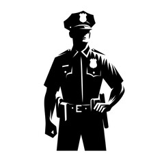 Policeman silhouette icon