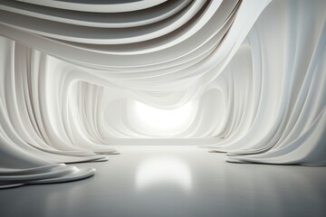 Abstract white interior background with lights and shadows. Space for text 