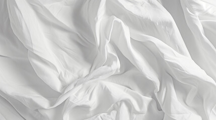white silk background of a wrinkled white sheet or fabric - obrazy, fototapety, plakaty
