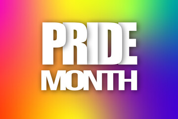 LGBT rainbow pride with happy pride month. Rainbow Pride Flag Colors. Banner Illustration with Text for Pride Month