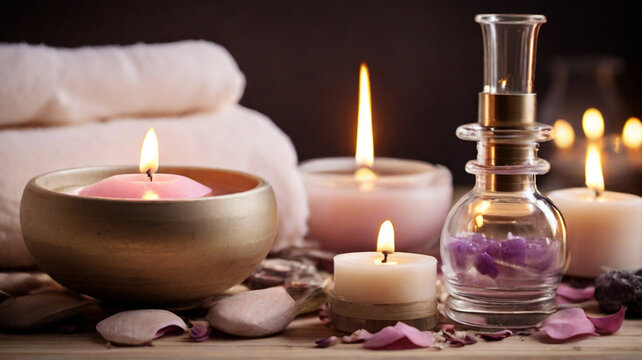 Beautiful composition of spa treatment image by ai