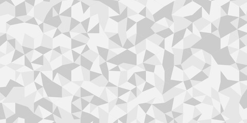 Fototapeta premium Abstract geometric vector seamless technology gray and white wall tringle backdrop tile wallpaper background. decoration pattern gray Polygon Mosaic triangle, business and corporate background.