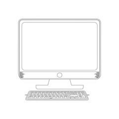 computer monitor isolated on white