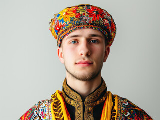 Obraz premium Man in traditional costume isolated on white background