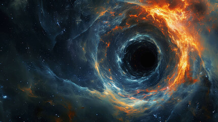 Black Hole Background. Galaxy, Space, Universe concept
