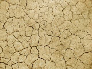 Cracked ground background in the top view for graphic design or wallpaper