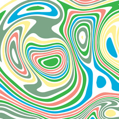 ABSTRACT ILLUSTRATION MARBLED TEXTURE LIQUIFY PSYCHEDELIC PASTEL SOFT COLORFUL DESIGN. OPTICAL ILLUSION BACKGROUND VECTOR DESIGN