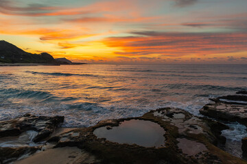 奄美大島　ハートロックの朝焼け