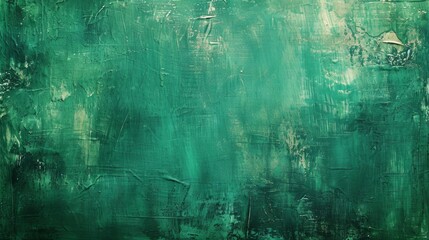 Green texture of oil paint strokes on canvas. Rough, brutal strokes. Artistic background - obrazy, fototapety, plakaty