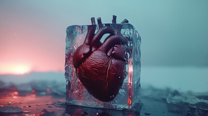 VHS Capturing the real heart in a frozen ice cube, valentine's day