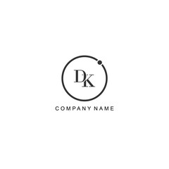 Initial D letter management label trendy elegant monogram company