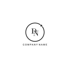 Initial DN letter management label trendy elegant monogram company