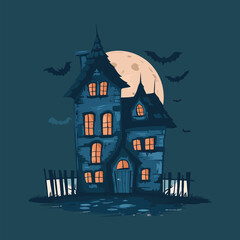 halloween house with bats