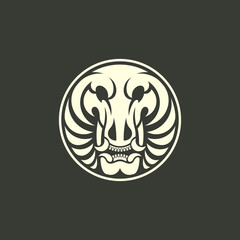 simple logo of monster skull