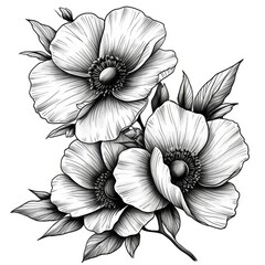 Spectacular monochrome black and white flower 