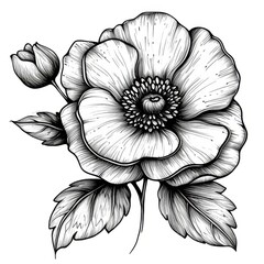 sketch of a charming monochrome flower