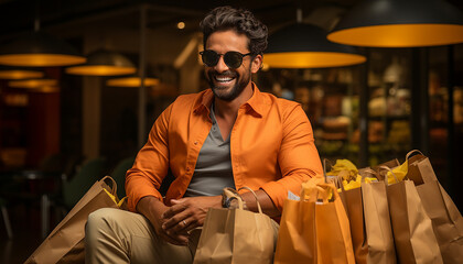 Picture from a man with shopping bags