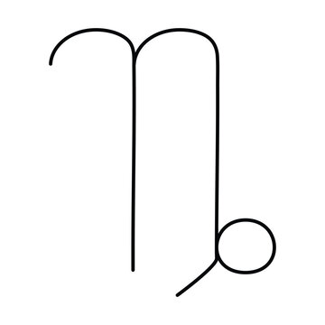 The zodiac sign is Capricorn. Editable vector icon in a minimalistic style.