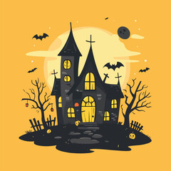 Fototapeta premium halloween background with house