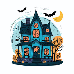 halloween house with bat
