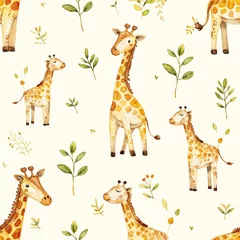 watercolor pattern with giraffe © Katsyarina