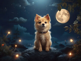 Obraz premium wolf howling at the moon