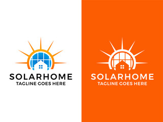 Solar home modern logo design vector template 