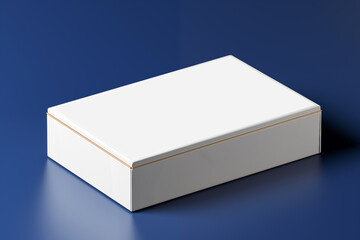 White box on a blue background.