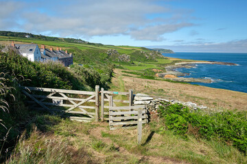 View looking North from Prawle Point on the South West Coast Path, Devon, UK