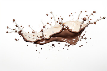 Image of dark Chocolate splash isolated on white background.