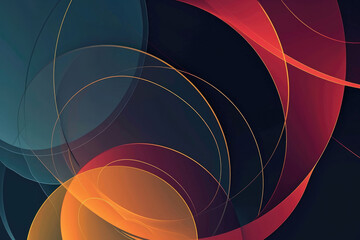 Abstract Background with Circles in Orange and Black Colors. Vector Illustration.