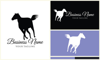 silhouette cowboy horseman logo template