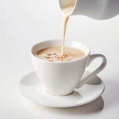Pouring milk chocolate into a glass