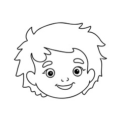 boy coloring book for children vector sketch illustration vector stroke outline graphic