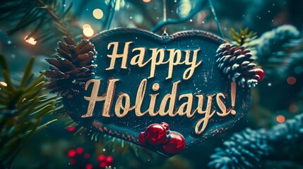 A brightly colored holiday card