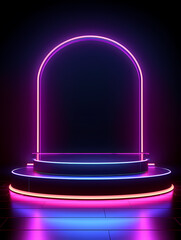 Modern round product advertising podium, booth, stage, product background, promotional event background