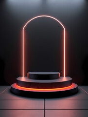 Modern round product advertising podium, booth, stage, product background, promotional event background